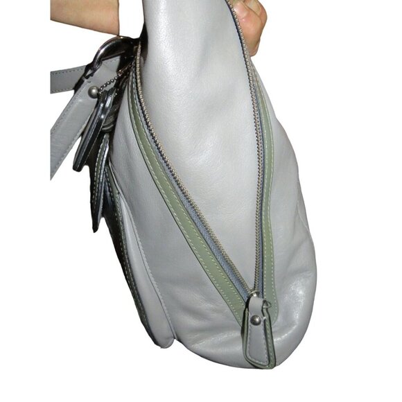 Coach 2011 Kristen Spectator Hobo Grey Croc Embossed Leather Expandable Satchel - Picture 4 of 13